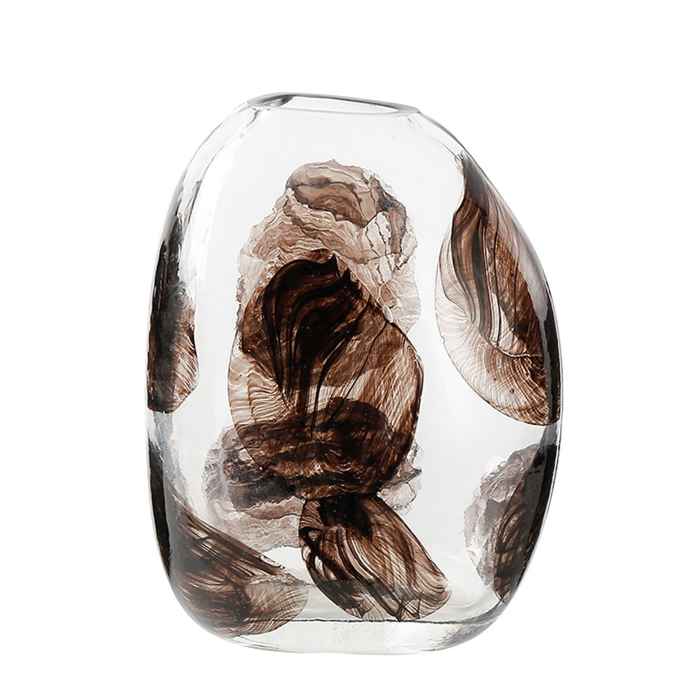 Glass Vase with Brown Detail FB-E23018A