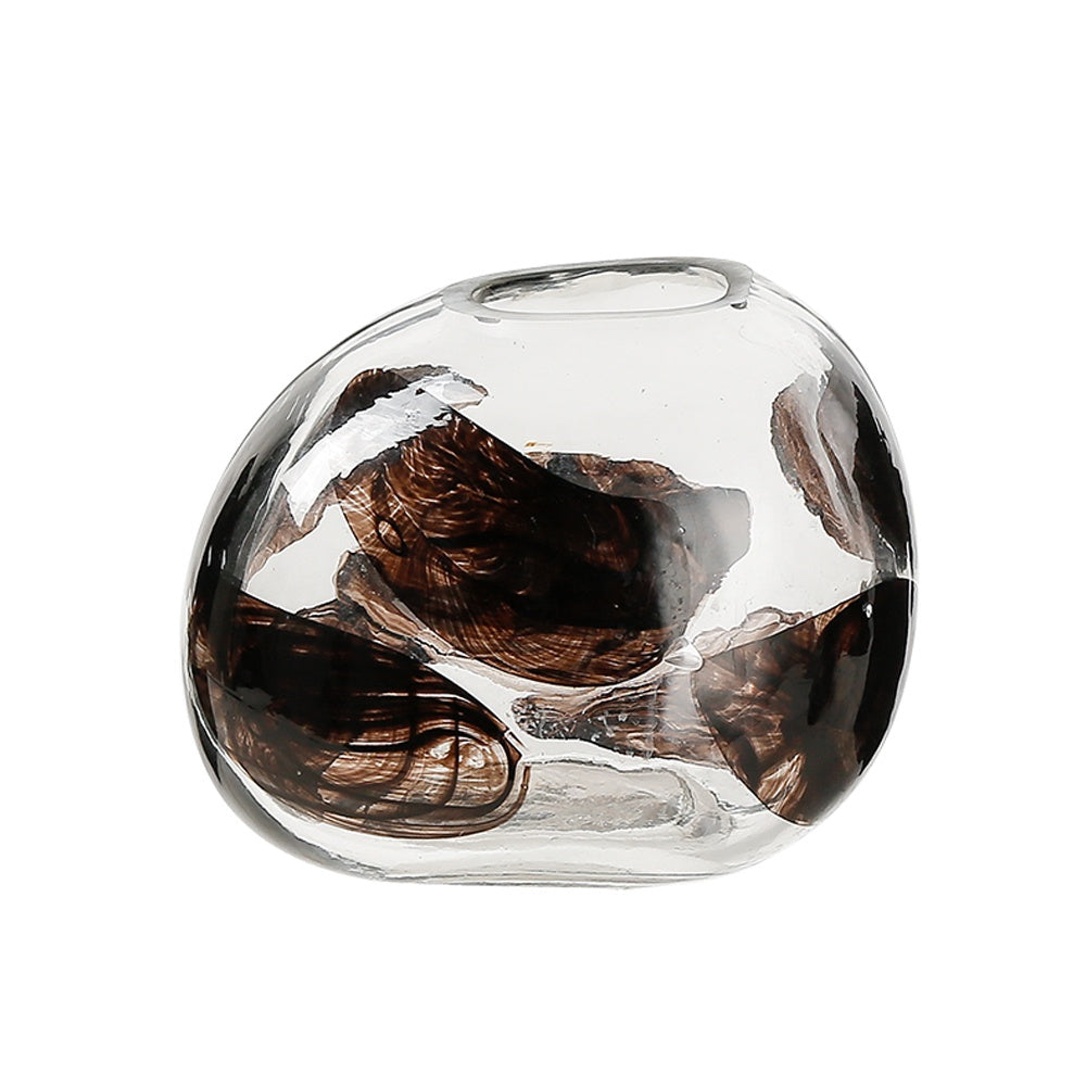Glass Vase with Brown Detail FB-E23018B