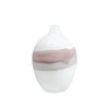 White Glass Vase with Rose & Beige Detail FB-E23020B