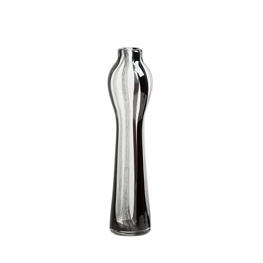 Clear & Black  Glass Vase FB-E23023B
