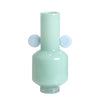 Turquoise Glass Vase with Contrast Handle Detail FB-E23025B