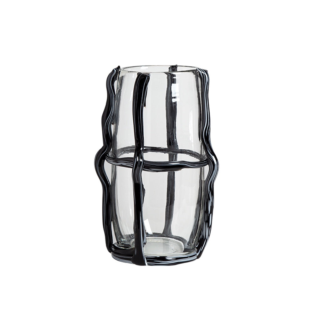 Clear Glass Vase with Black Line Detail FB-E23029A