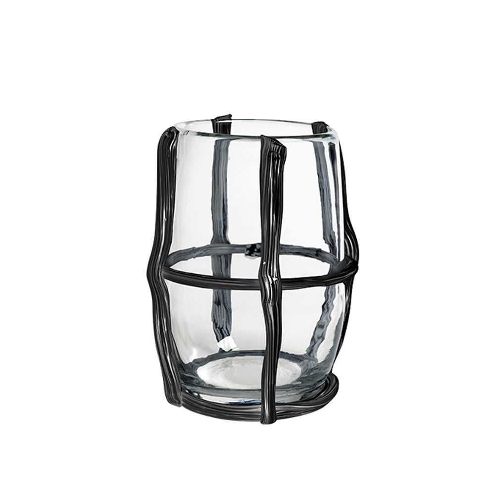 Clear Glass Vase with Black Line Detail FB-E23029B