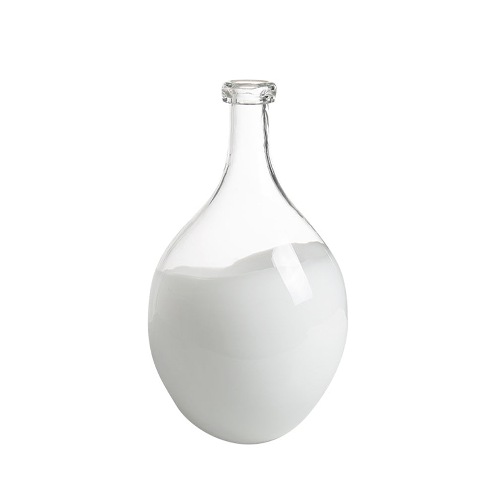 Clear & White Glass Vase FB-E23039