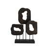 Black Wooden Sculpture with Base FB-MC23006