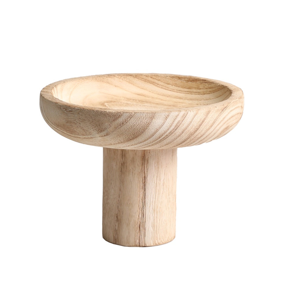 Wooden Pedestal Bowl - Natural FB-MC23010A