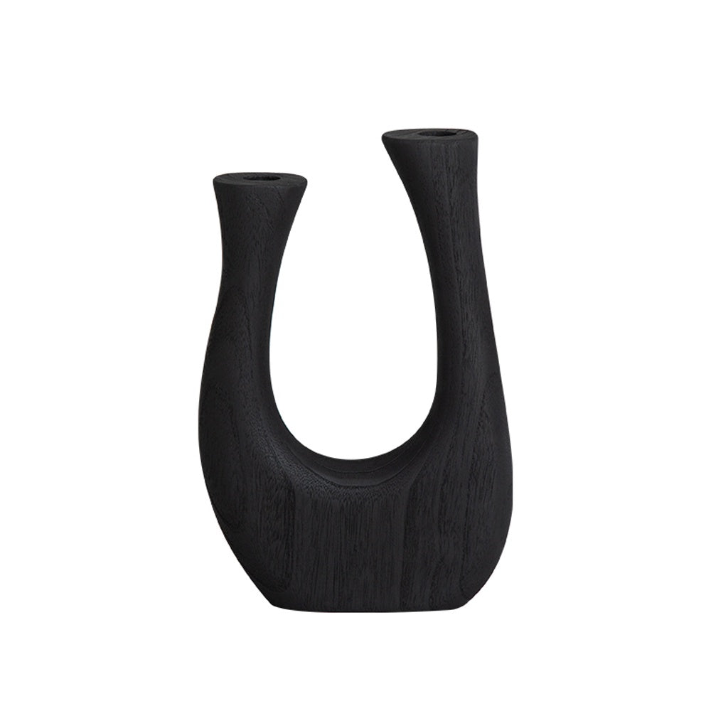 Black Wooden Vase FB-MC23014