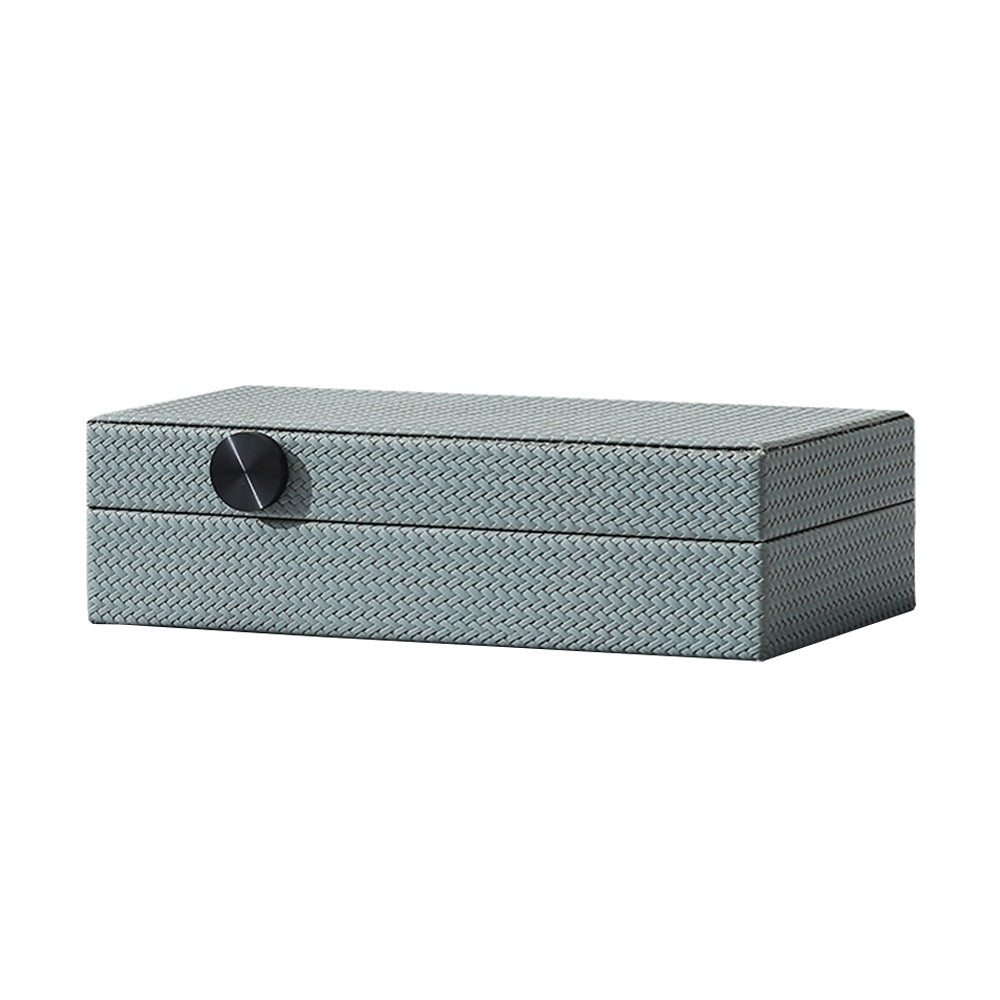 Grey Faux Leather Box with Black Metal Detail - Large FB-PG2121A