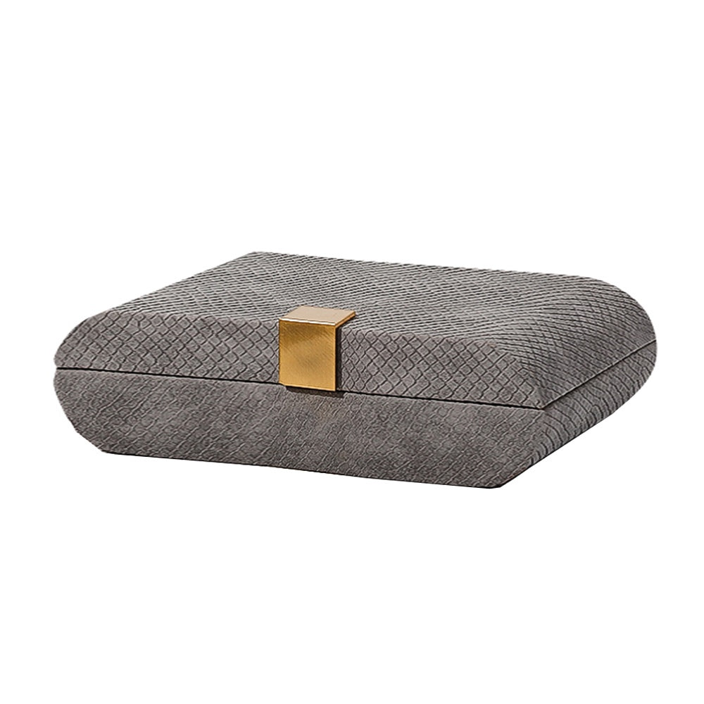 Taupe Suede Box with Gold Metal Detail - Large FB-PG2125A
