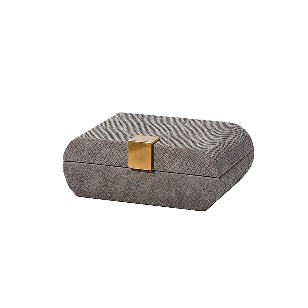 Taupe Suede Box with Gold Metal Detail - Medium FB-PG2125B