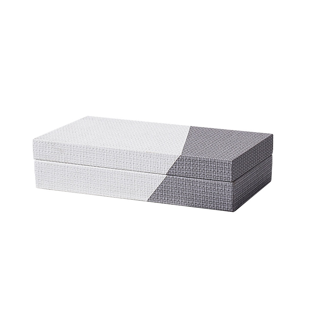 Ivory & Grey Faux Leather Box - Large FB-PG2138A