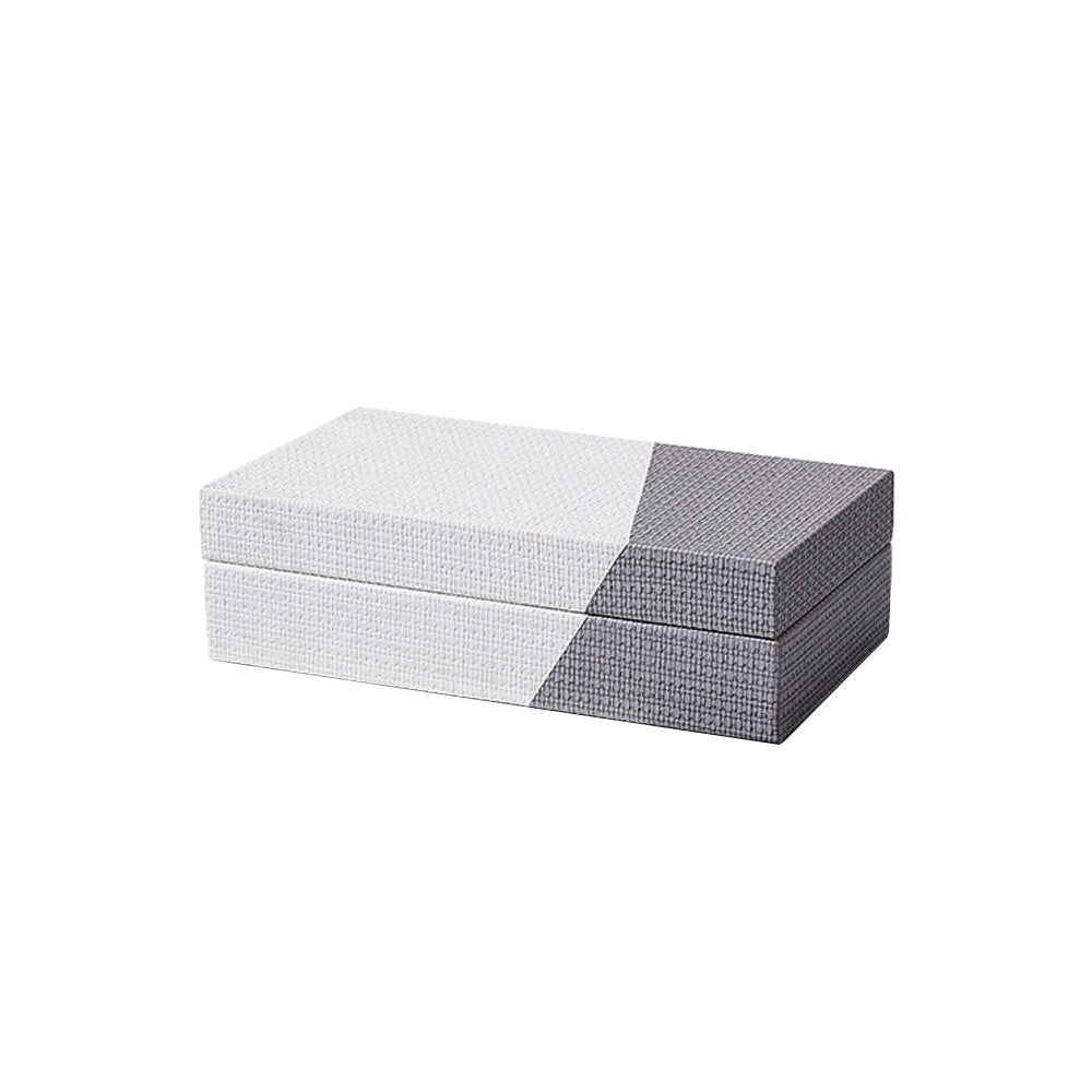 Ivory & Grey Faux Leather Box - Medium FB-PG2138B