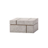Pale Taupe Suede Box with Brown Linear Detail - Medium FB-PG2144B