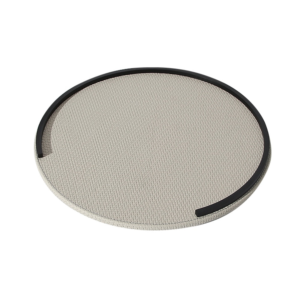 Pale Grey Faux Leather Tray with Black Metal Detail FB-PG2147
