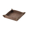 Coffee Grey Square Leather Tray with Metal Detail - Large FB-PG2203A