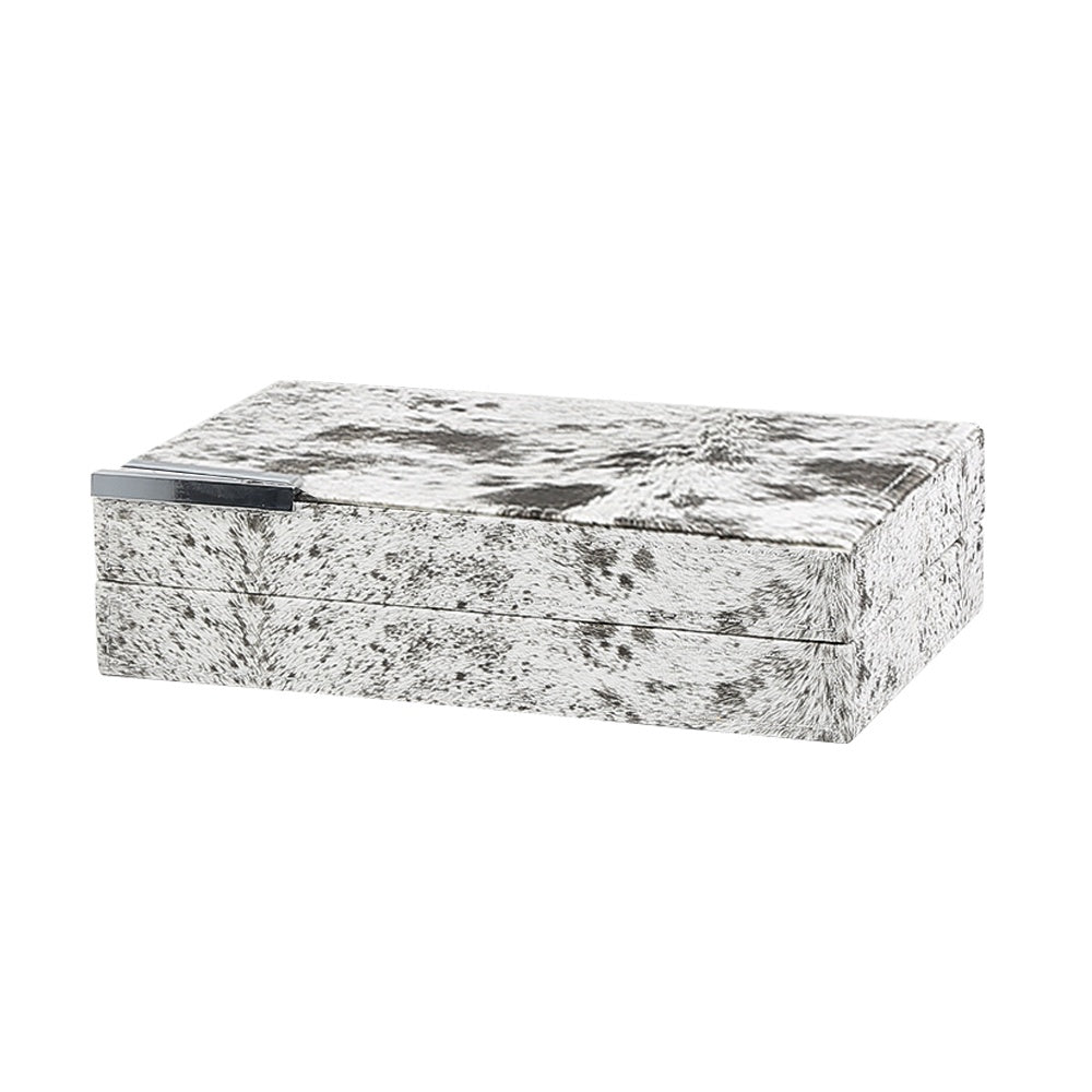 Hair On Hide Leather Box with Metal Detail - Large FB-PG2212A