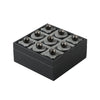 Black Leather Box with Grey & Gunmetal Detail FB-PG2214A