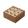 Brown Leather Box with Beige & Gold Metal Detail FB-PG2214B