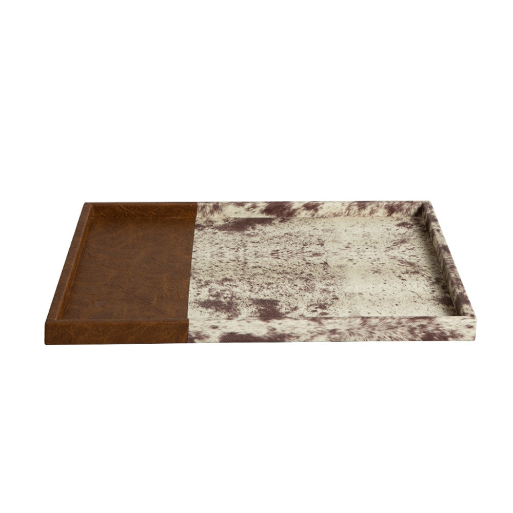 Wood & Leather Tray - Brown FB-PG23015A
