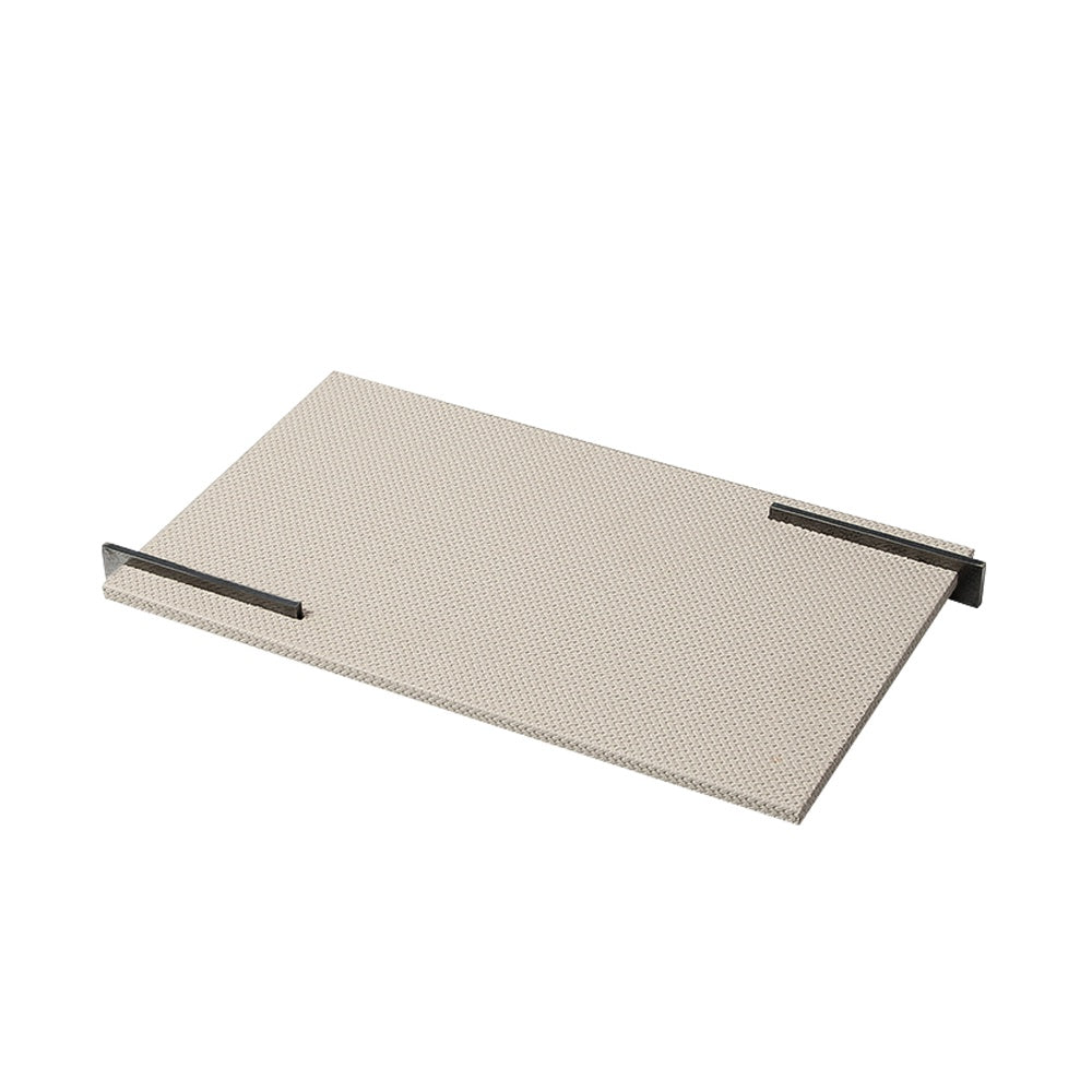 Ivory Metal Tray with Gold Metal Detail FB-W22010B