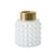 White Glass Vase with Brass Detail - Wide FB-ZS2141B