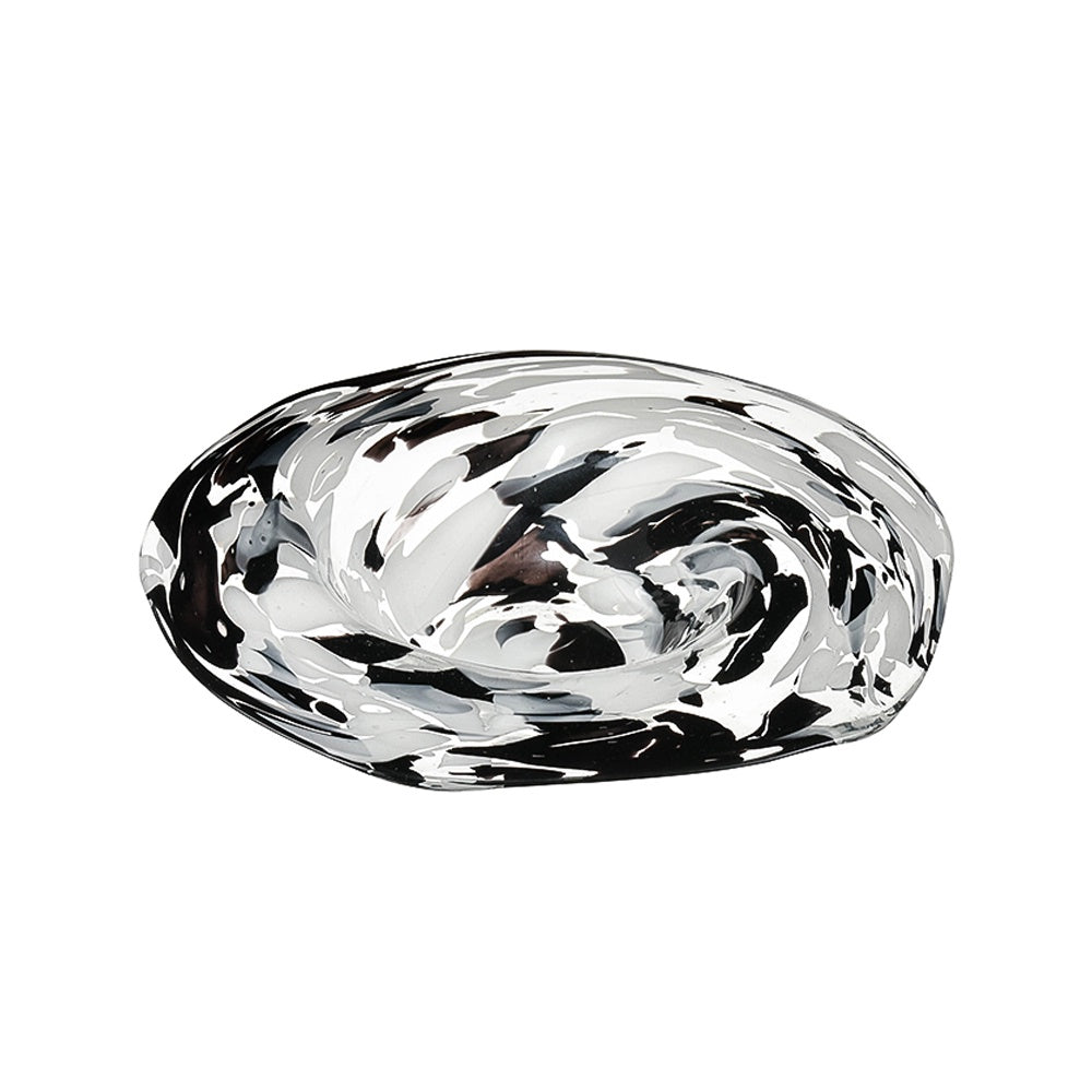 Black & White Handmade Glass Platter FB-ZS2202C