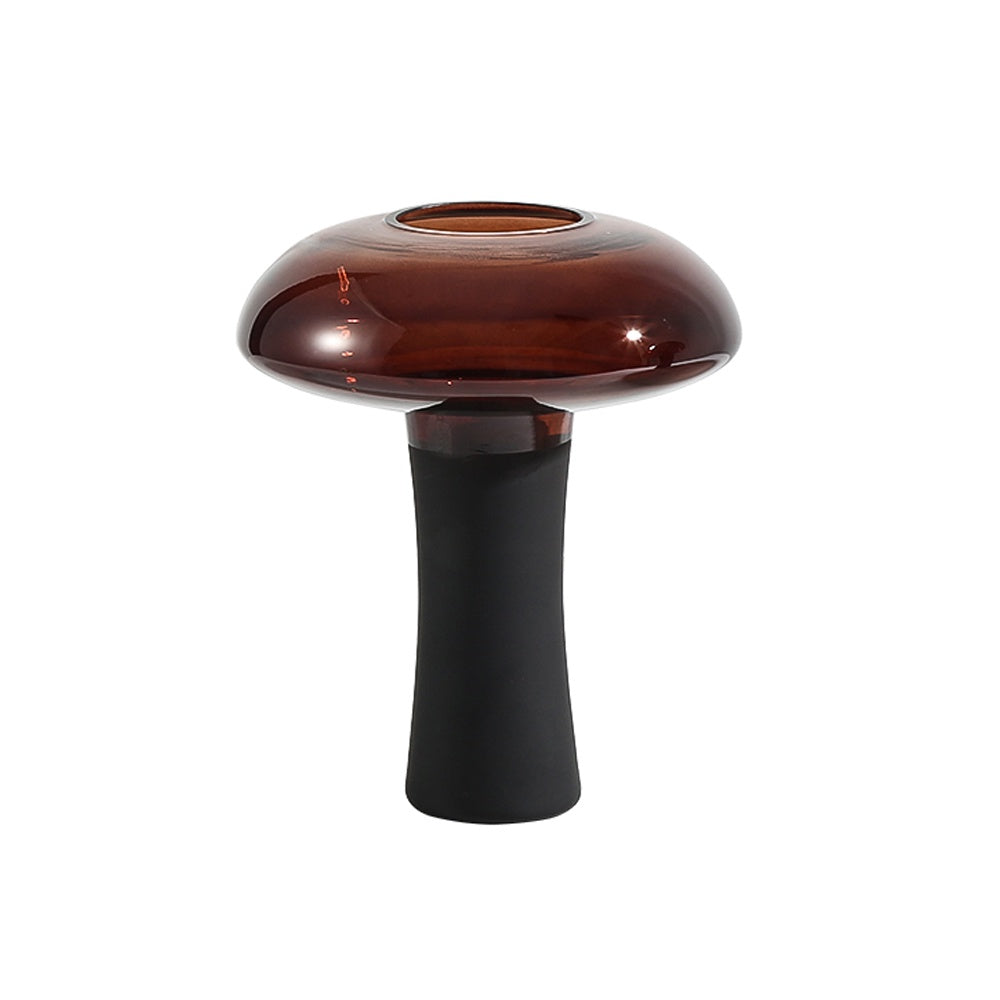 Deep Amber & Black Glass Bud Vase with Stem - Medium FB-ZS2214B