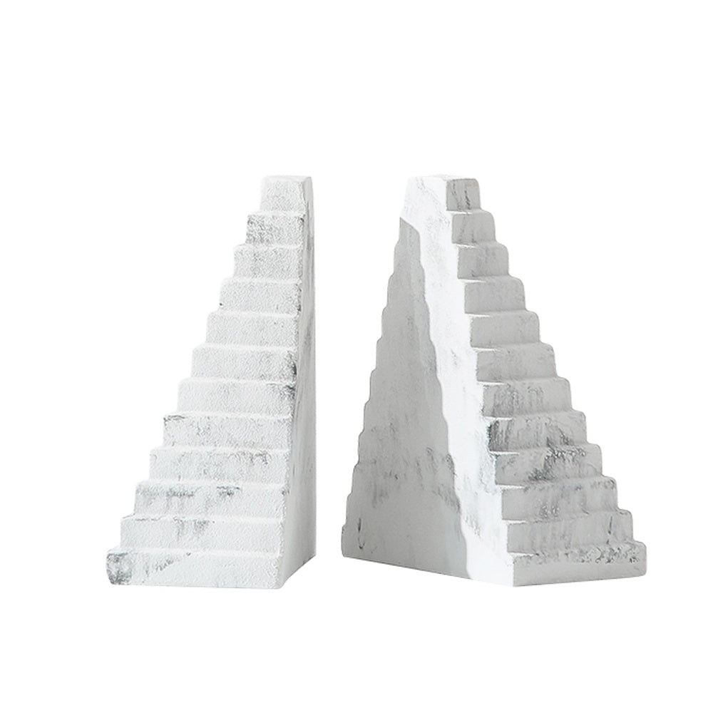 Set of 2 Resin Staggered Pyramid Bookends FC-SZ21106