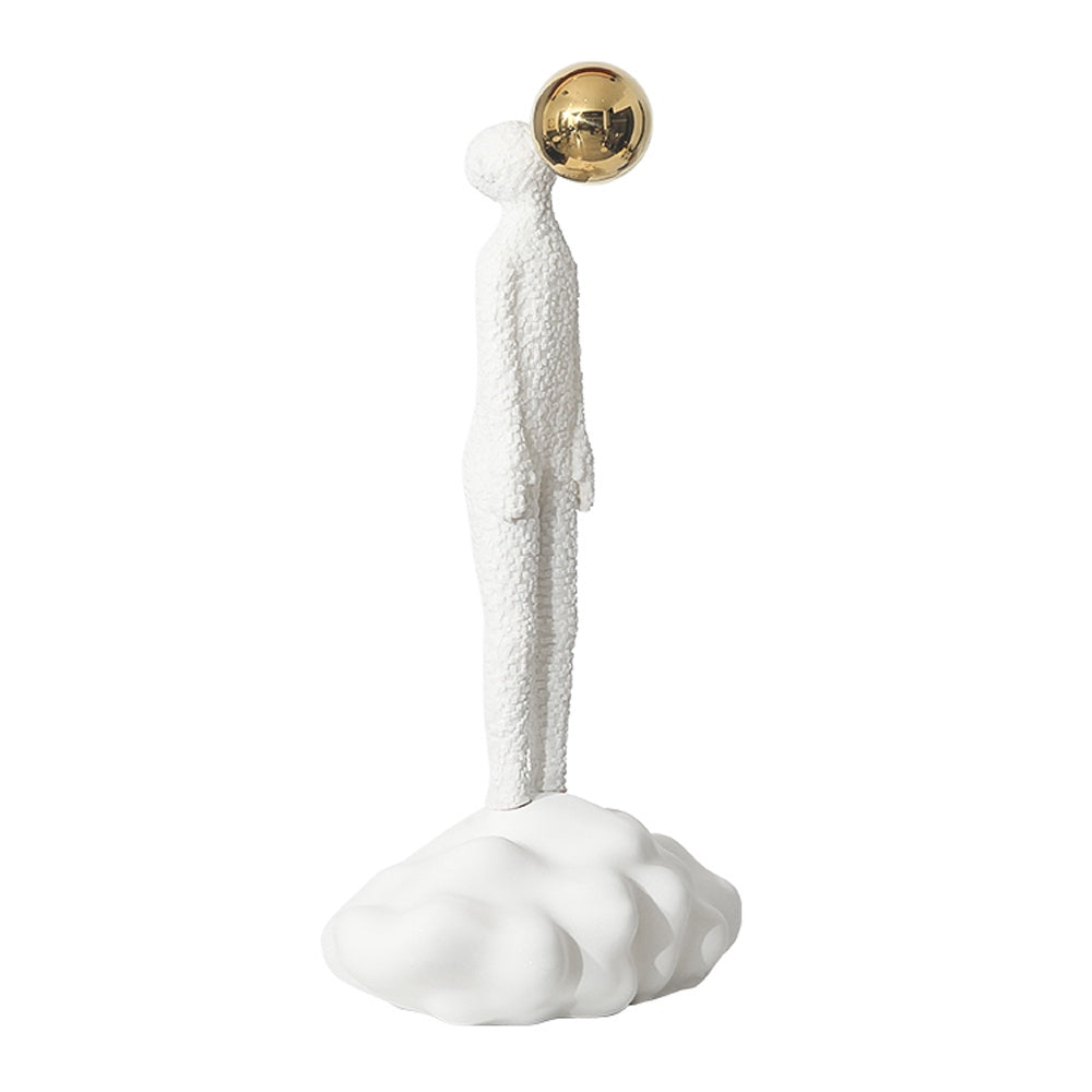 White & Gold Resin  Figurative Sculpture - Large FC-SZ2181A