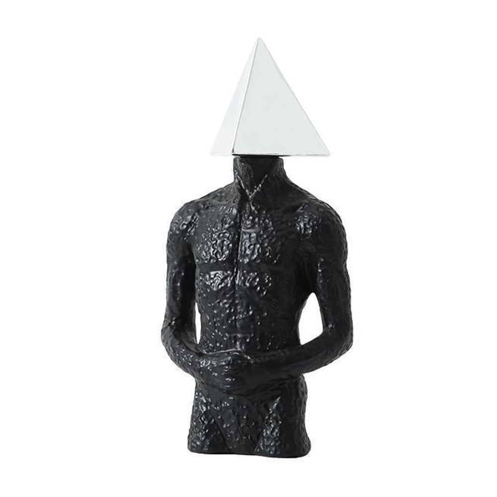 Black & Silver Resin  Figurative Sculpture - Pyramid FC-SZ2192B