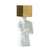 White & Gold Resin  Figurative Sculpture - Cube FC-SZ2193A