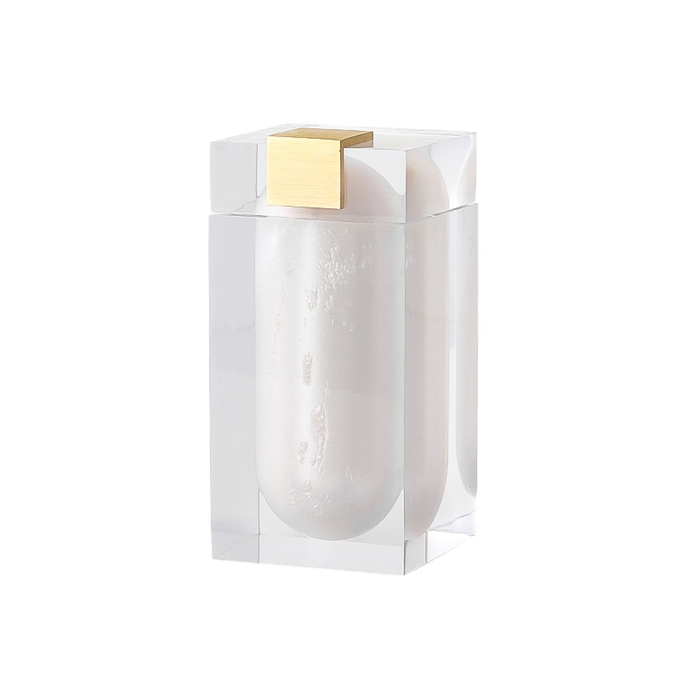 Pearl White Resin Box with Metal Detail FC-SZ2198B