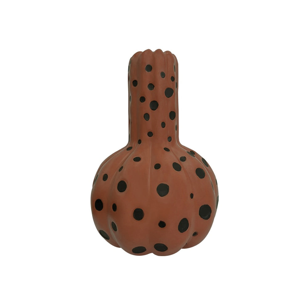 Terracotta & White Resin Polkadotted Pumpkin Vase FC-SZ22019