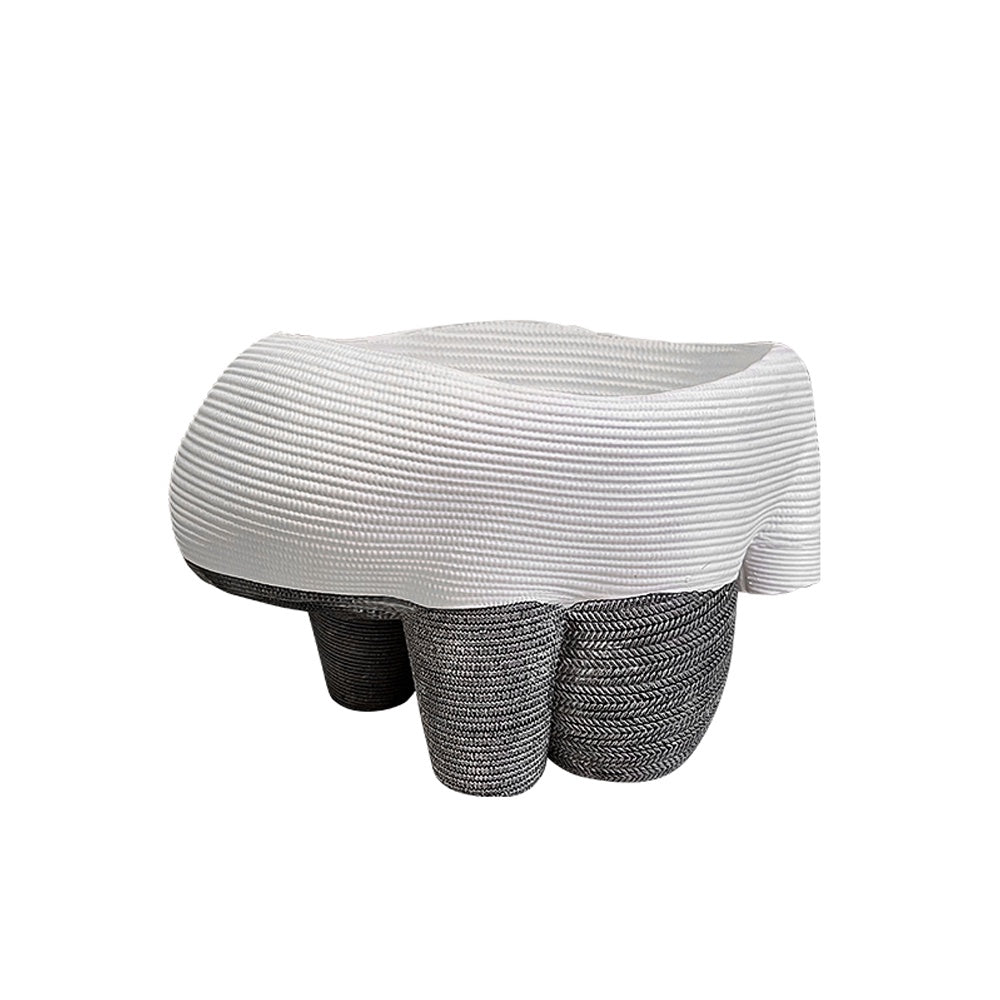 White & Grey Resin Decorative Bowl with Feet FC-SZ22026