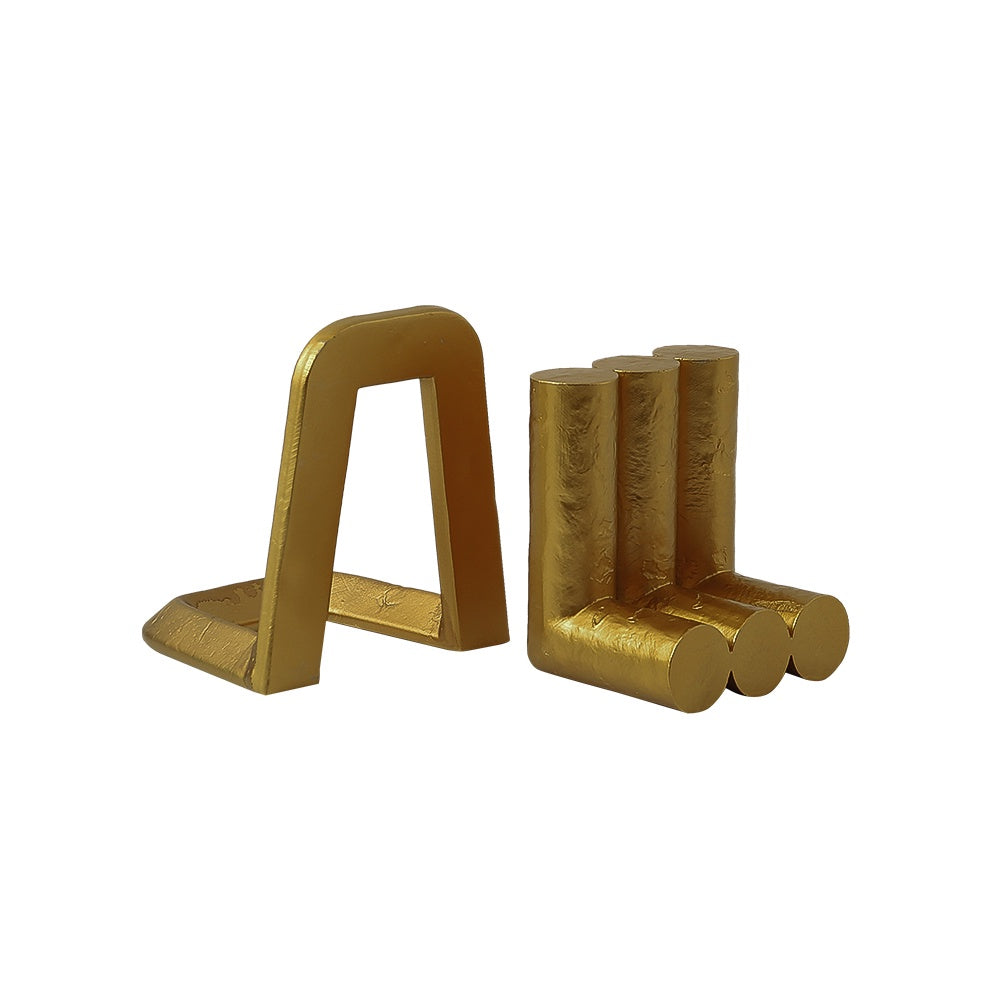 Set of 2 Gold Resin Bookends FC-SZ22039