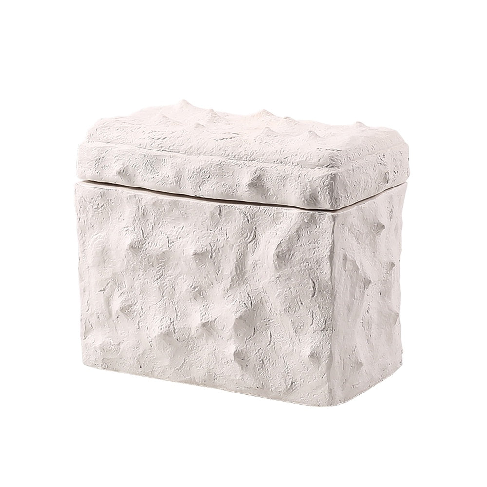 White Stone Effect Resin Box - Tall FC-SZ22053B