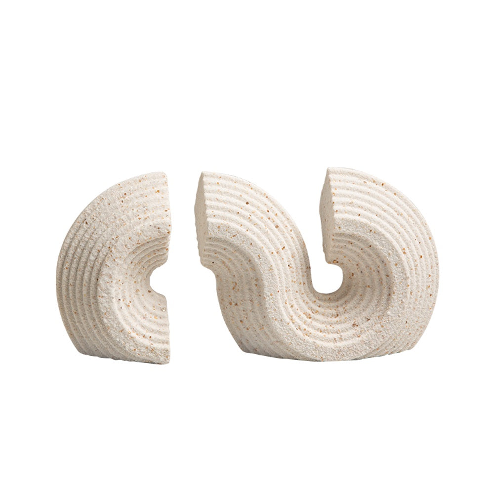 Curved White Resin Bookends (Set of 2) FC-SZ23034