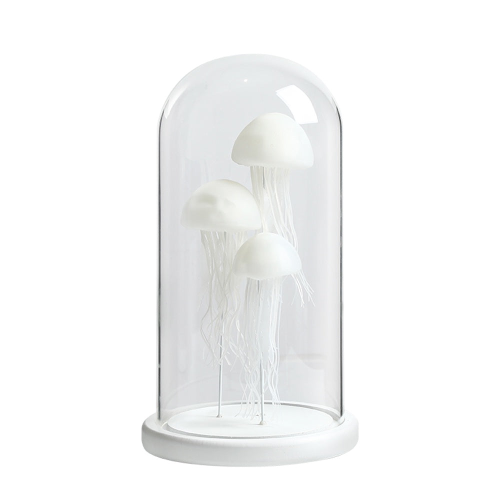 White Jellyfish in Glass Cloche FC-SZ23041A