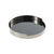 Black Glass Tray with Silver Metal Detail - Round FC-W22008