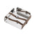 Silver Metal Paper Napkin Holder with Faux Leather Detail FC-W23003A