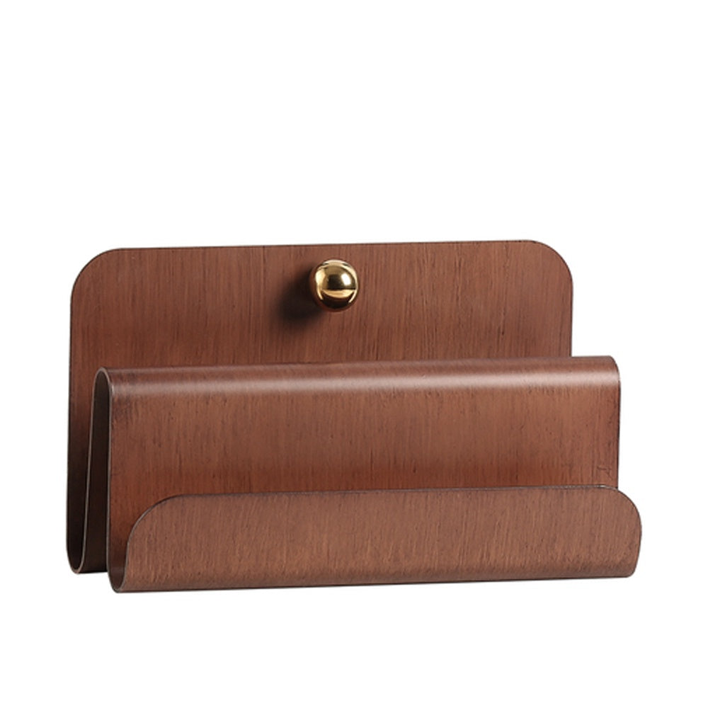 Metal Card Holder with Wood Grain Detail FC-W23004B
