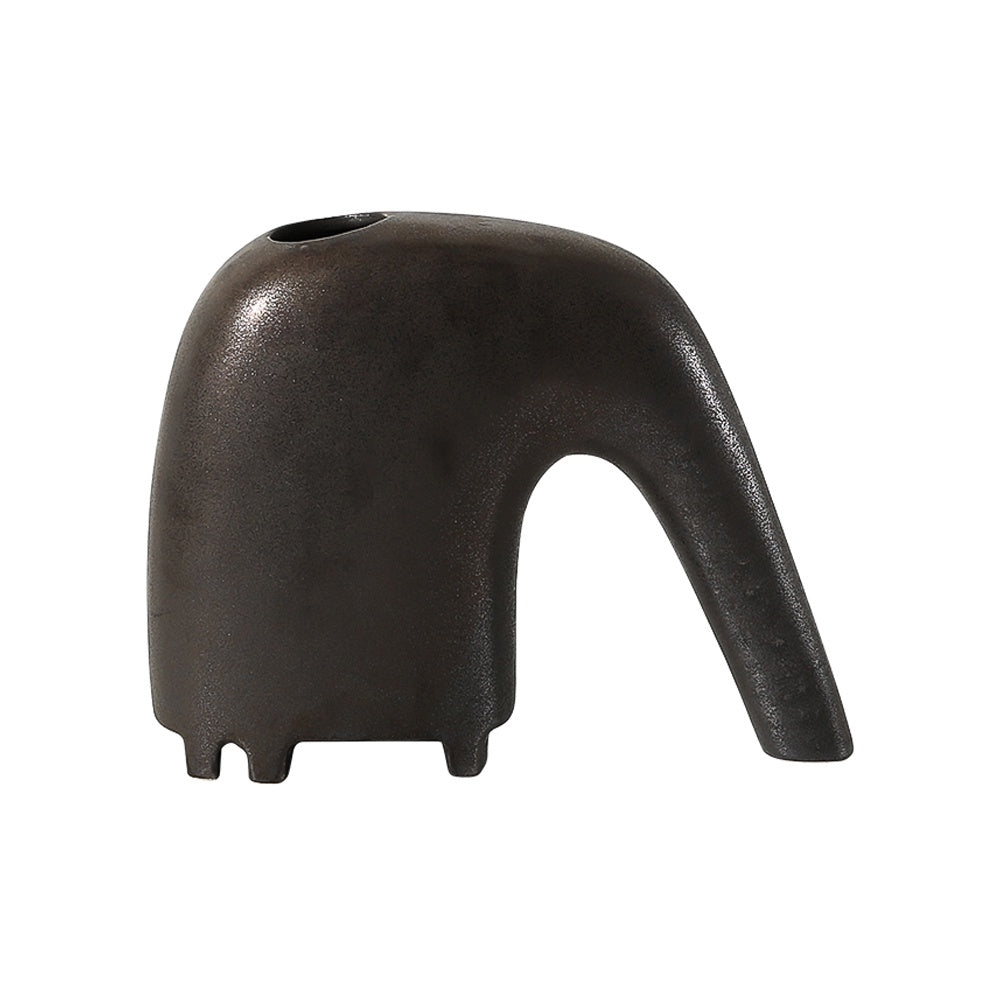 Oxidized Brown Ceramic Abstract Vase FD-D22058