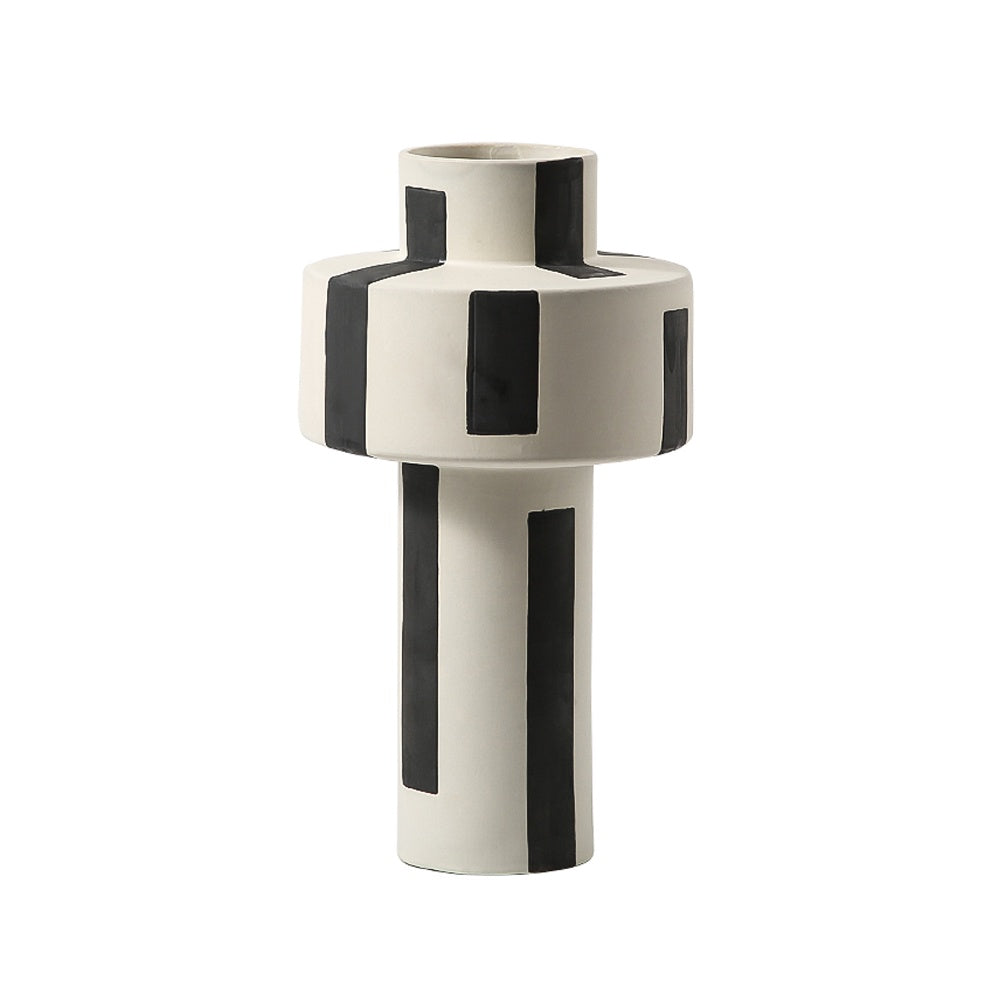 Black & Ivory Ceramic Vase FD-D22061B
