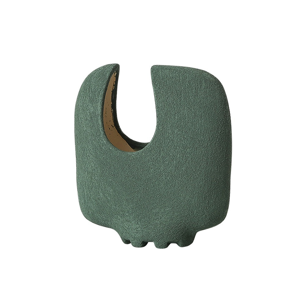 Dark Teal Ceramic Abstract Vase FD-D22067B