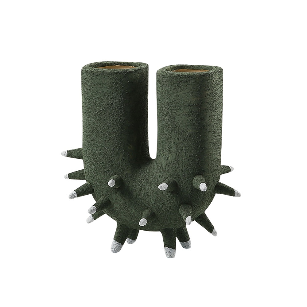 Green Ceramic Curve Vase with Spikes FD-D22068B