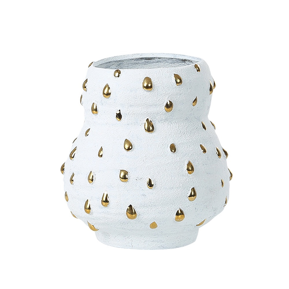 White Ceramic Vase with Gold Detail FD-D22073