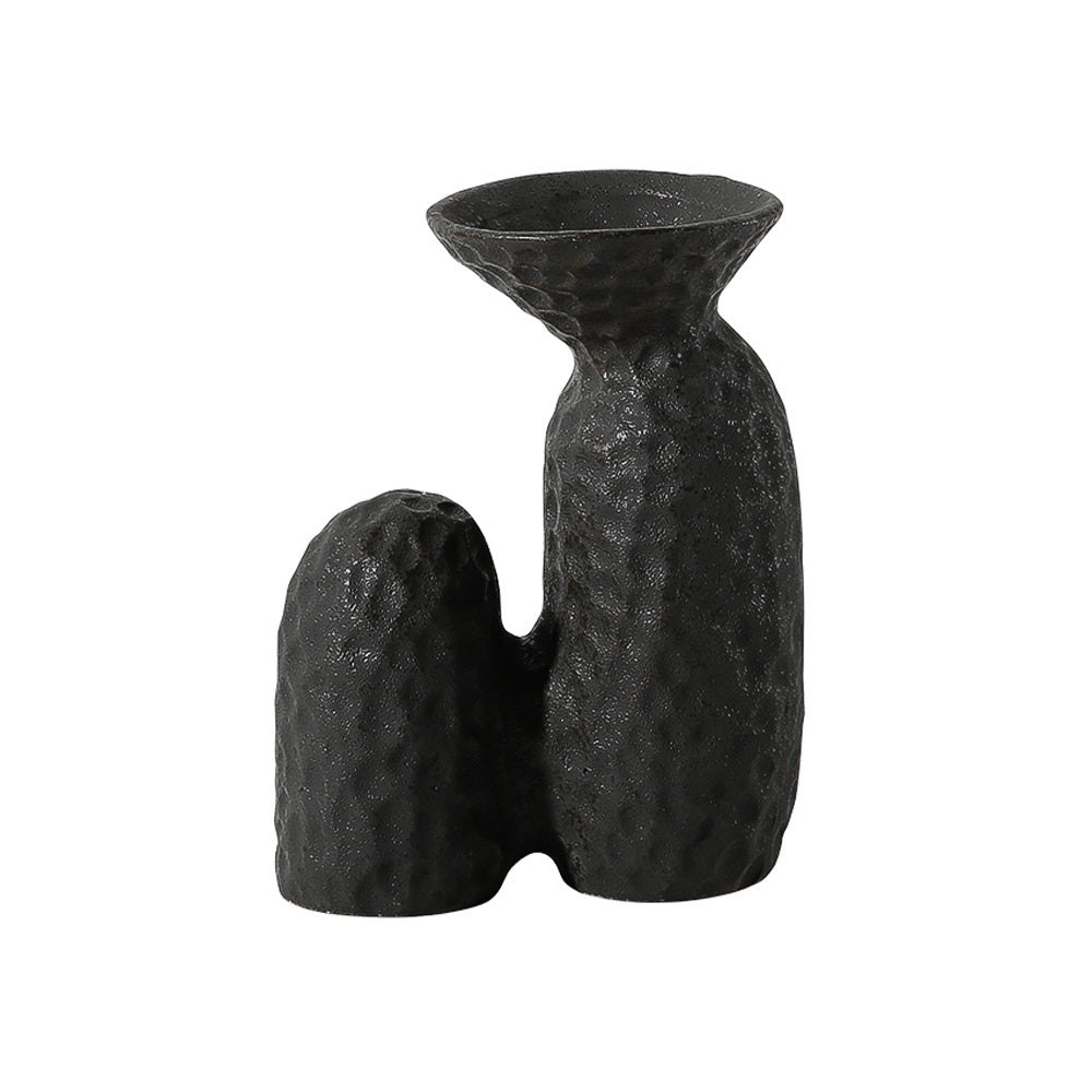 Black Ceramic Abstract Bud Vase FD-D22077B