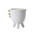 White Ceramic Vase with Legs and Gold Detail - Large FD-D22078B