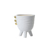 White Ceramic Vase with Legs and Gold Detail - Medium FD-D22078C