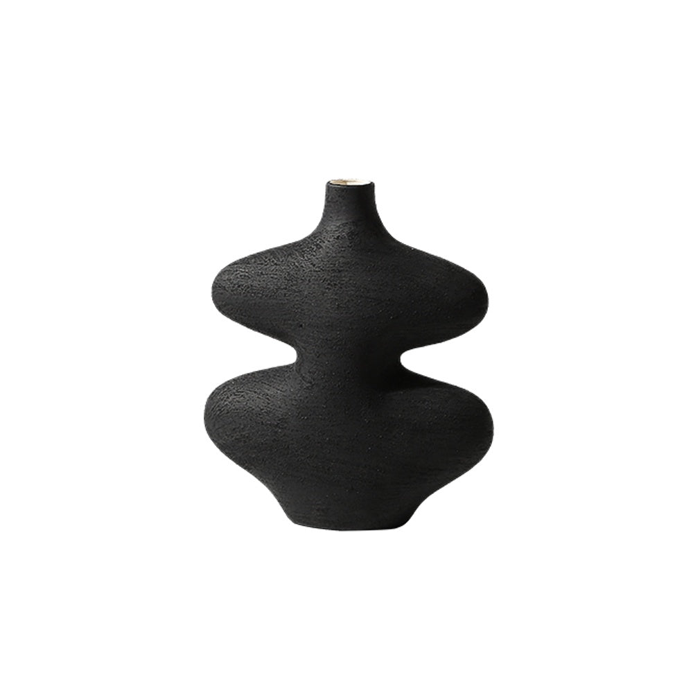 Black Curved Ceramic Vase - Medium FD-D22082B